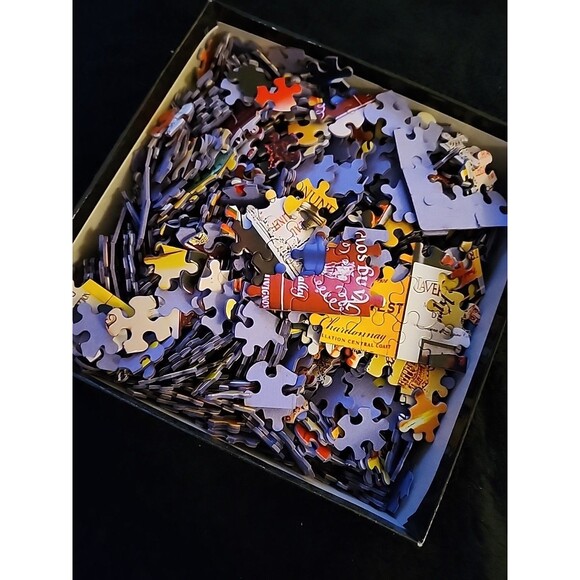 White Mountain 1000 Piece Jigsaw Puzzle FOR THE LOVE OF WINE Wine Bottles #1010T - Picture 5 of 9